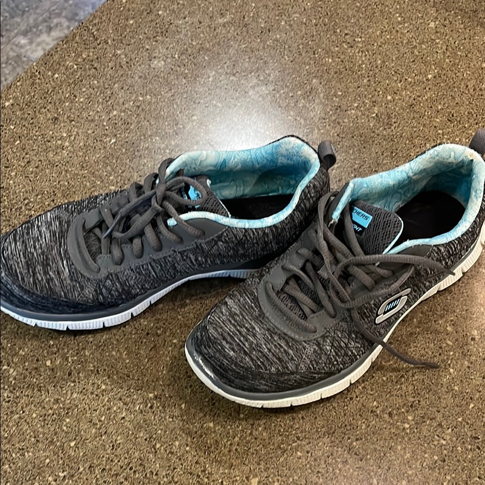 Skechers Gray and Blue Women's Sneakers